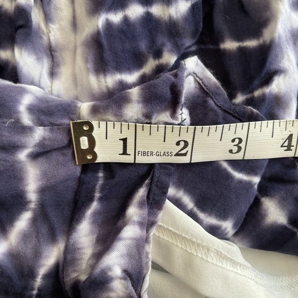 Tie Dye Navy & White Print Flowy Shorts - Picture 6 of 6
